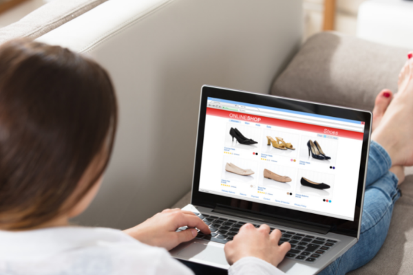 Lady online shopping