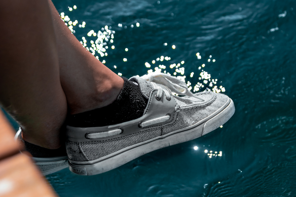 Sperry shoe by water