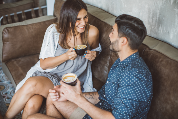 Coffee date girl and guy