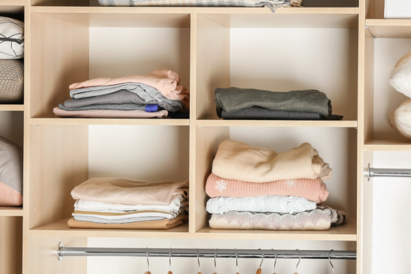 Closet organization, sweater storage