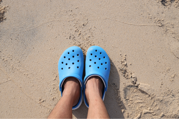Crocs on feet