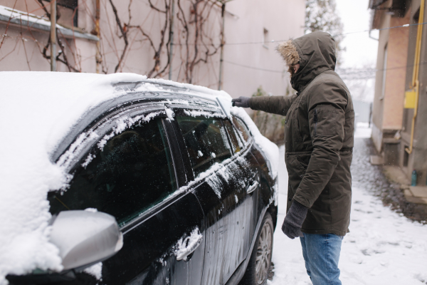 Snowy car